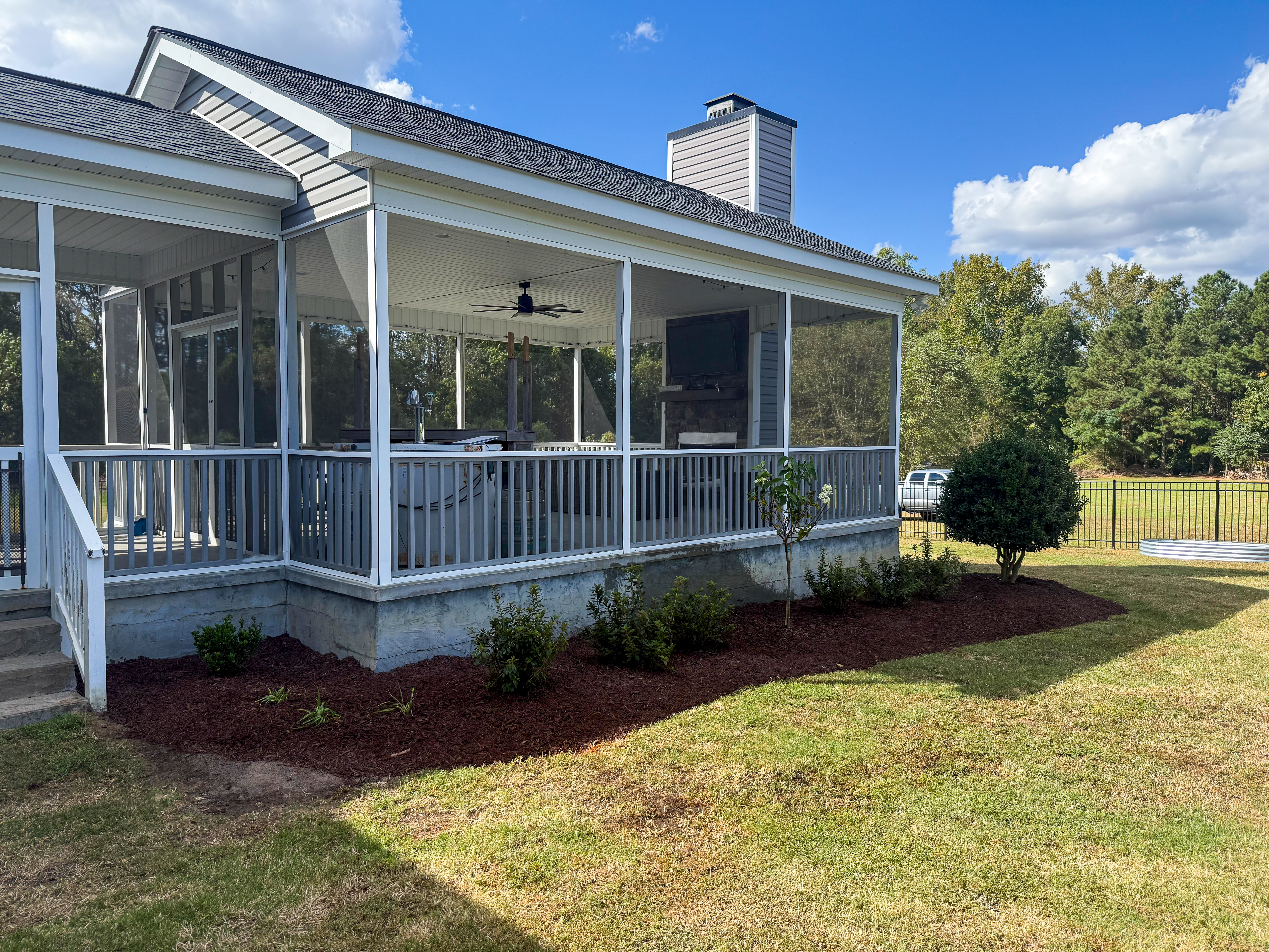 Screened porch — rear elevation.